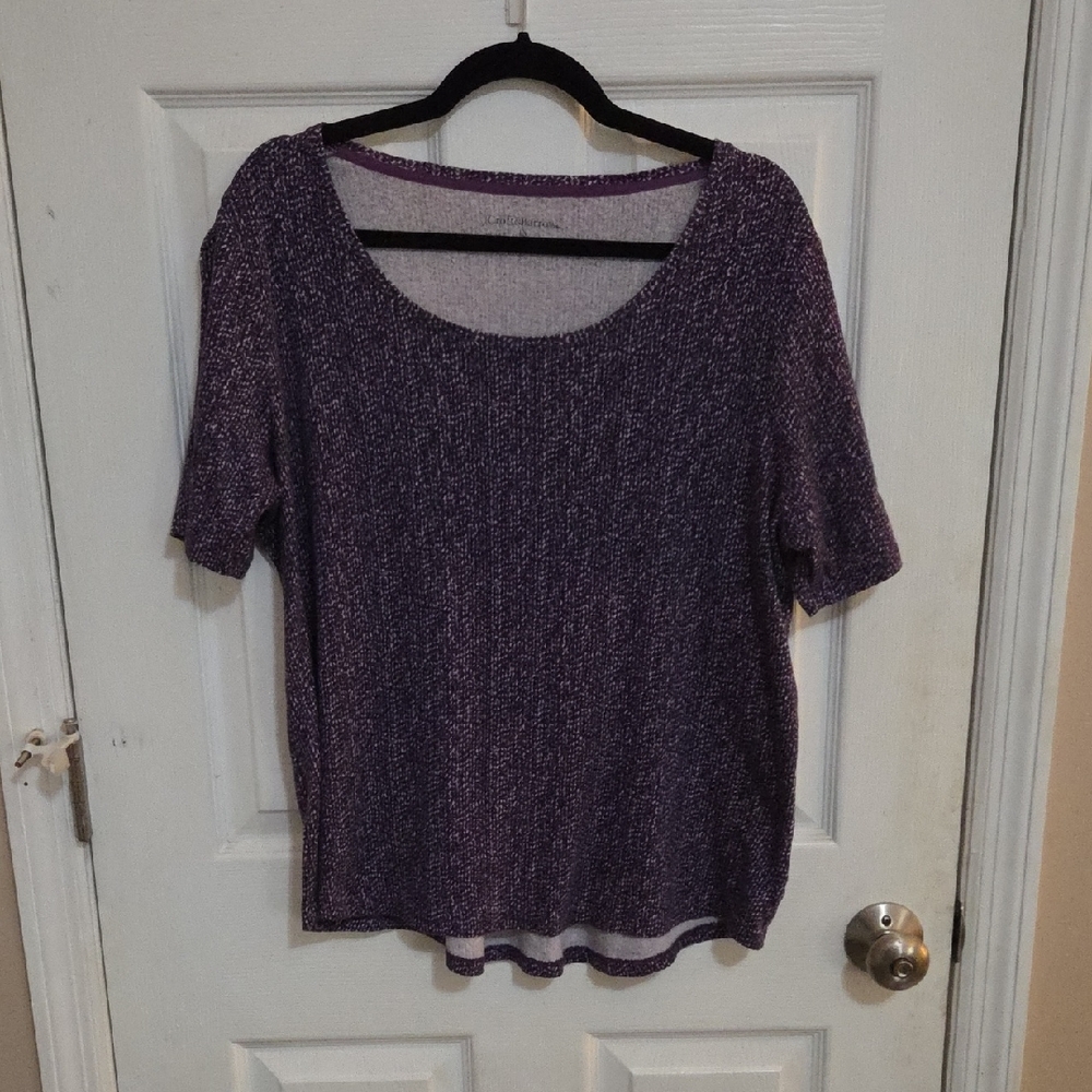 Croft & Barrow Heathered Purple Short Sleeve Top